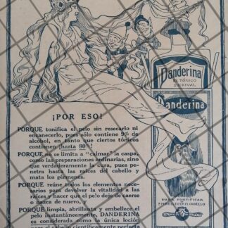 CARTEL PUBLICITARIO RETRO. TONICO CAPILAR DANDERINA