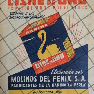CARTEL PUBLICITARIO RETRO. MOLINOS DEL FENIX MONTERREY 1950