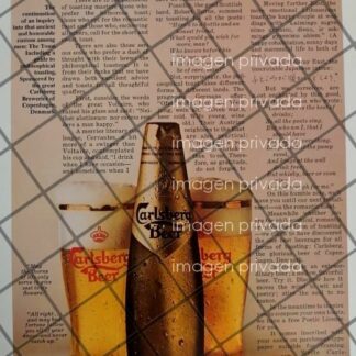 CARTEL PUBLICITARIO RETRO CERVEZA CARLSBERG 1968 /RARO