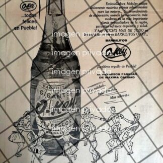 CARTEL PUBLICITARIO RETRO FREFRESCOS BARRILITO O-KEY 1962