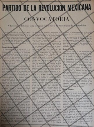 AFICHE POLITICO RETRO PARTIDO DE LA REVOLUCION MEXICANA 1945