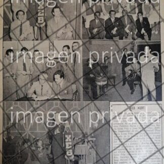 AFICHE RETRO RADIO PROGRAMA. ONDAS DEL ENSUEÑO XEBT 1945