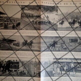 AFICHE RETRO EL DERBY EN HIPODROMO DE LAS AMERICAS 1945