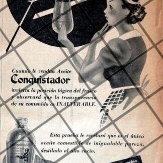 CARTEL PUBLICITARIO RETRO ACEITE CONQUISTADOR 1942 358