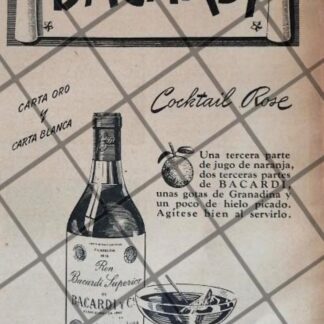 CARTEL DE PUBLICIDAD PATRIOTA. BACARDI 1942 GUERRA MUNDIAL 650