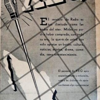 AFICHE RETRO. RADIO DIFUSORA XEQ. 1942 136