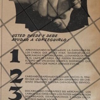 CARTEL ANTIGUO FERROCARRILES NACIONALES 1942 34