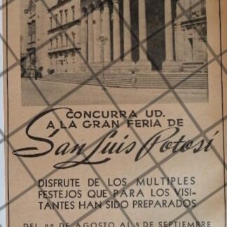 CARTEL ANTIGUO FERROCARRILES NACIONALES /SAN LUIS POTOSI 42