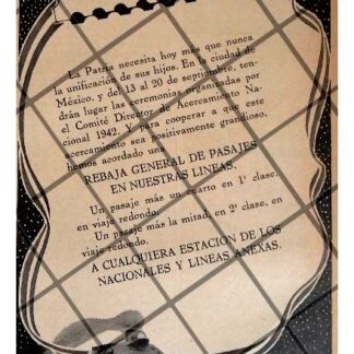 CARTEL ANTIGUO. FERROCARRILES NACIONALES 1942 31