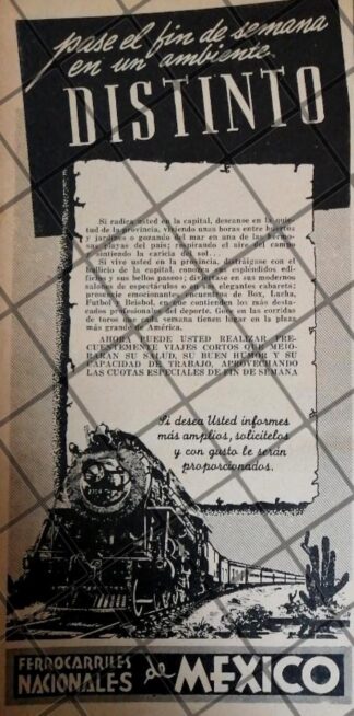 CARTEL ANTIGUO. FERROCARRILES NACIONALES 1942