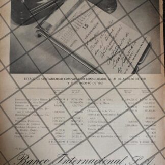 CARTEL PUBLICITARIO RETRO. BANCO INTERNACIONAL 1942 /158