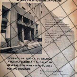 CARTEL PUBLICITARIO RETRO. BANCO INTERNACIONAL 1942 /156