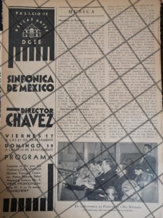 AFICHE RETRO ORQUESTA SINFONICA. Y AVILA CAMACHO 1942