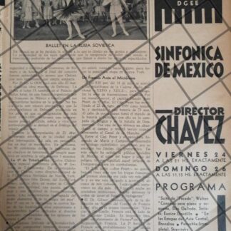 AFICHE RETRO ORQUESTA SINFONICA. BLAS GALINDO Y OTROS 1942