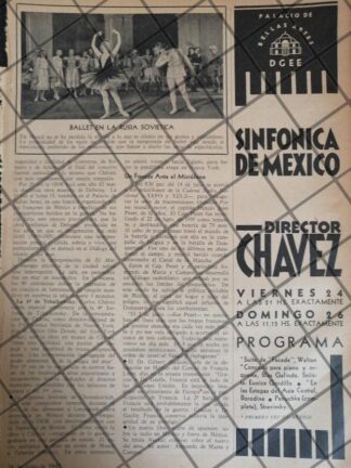 AFICHE RETRO ORQUESTA SINFONICA. BLAS GALINDO Y OTROS 1942