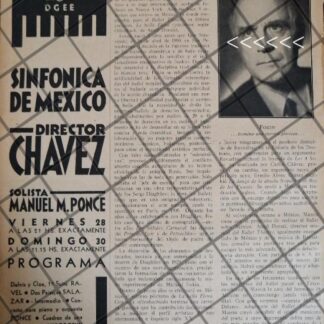 AFICHE RETRO ORQUESTA SINFONICA Y MUERTE DE MICHAEL FOKINE 1942