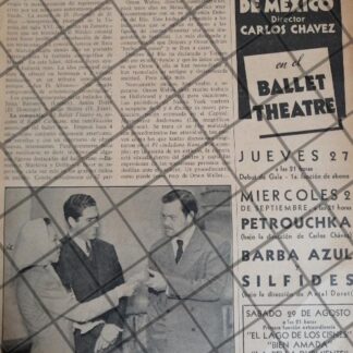 AFICHE RETRO ORQUESTA SINFONICA Y ORSON WELLS EN MEXICO 1942