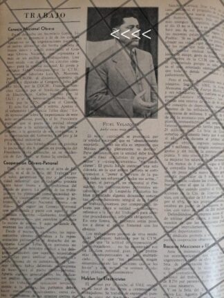AFICHE RETRO INICIOS DE FIDEL VELAZQUEZ 1942