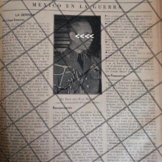 AFICHE RETRO MEXICO EN GUERRA SALVADOR S. SANCHEZ 1942