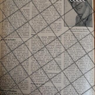 AFICHE RETRO ACTOR. CARLOS ZARATE ARRIAGA 1942