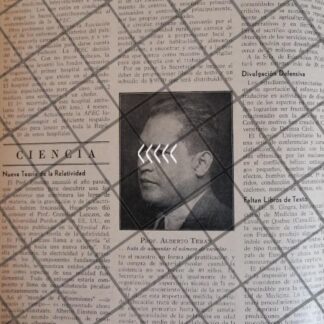 AFICHE RETRO PROFESOR. ALBERTO TERAN 1942