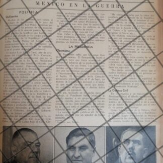 AFICHE RETRO 1942 MEXICO EN GUERRA, AVILA CAMACHO.