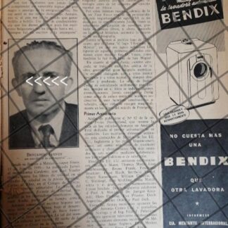 AFICHE RETRO. BENJAMIN JARNES EXILIADO EN MEXICO 1942