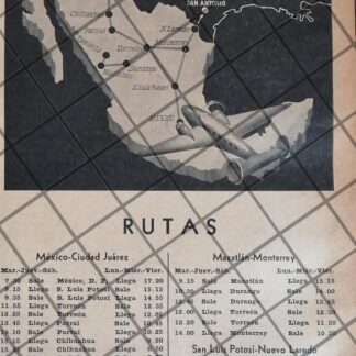 CARTEL ANIGUO AEROLINEAS. LINEAS AEREAS MINERAS- LAMSA