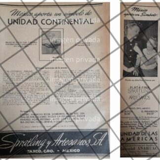 SPRATLING Y ARTESANOS S.A BOTON DE LA UNIDAD CONTINETAL 1942