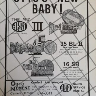 CARTEL PUBLICITARIO RETRO CAMARA DE CINE ARRIFLEX 1979