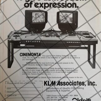 CARTEL PUBLICITARIO RETRO EDITOR DE CINE KLM CINEMONTA 79