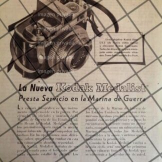 CARTEL PUBLICITARIO ANTIGUO CAMARAS KODAK MEDALIST 1944