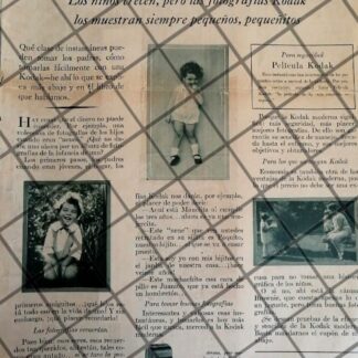 CARTEL PUBLICITARIO ANTIGUO CAMARAS KODAK 1930 -69