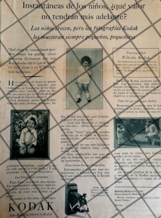 CARTEL PUBLICITARIO ANTIGUO CAMARAS KODAK 1930 -69