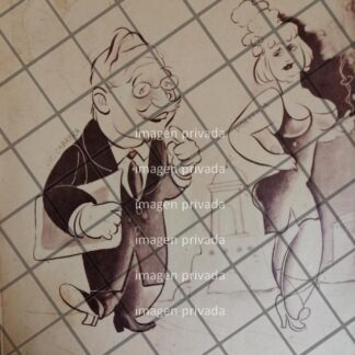 CARICATURA ANTIGUA LUIS CABRERA LOBATO. POR: CALOCA VALLE 1946