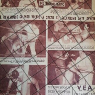 AFICHE RETRO LUCHA LIBRE BLUE DEMON Vs CAVERNARIO GALINDO -43