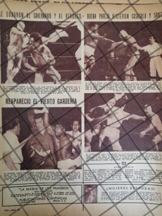 AFICHE RETRO LUCHA LIBRE EL SANTO, GARDENIA, CAVERNARIO