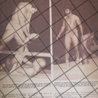 AFICHE RETRO LUCHA LIBRE, VERDUGO Vs CAVERNARIO GALINDO 1954