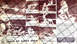 AFICHE RETRO LUCHADOR EL SANTO COMO SUPER RUDO 1954