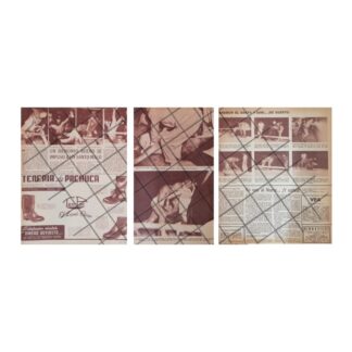 3 AFICHES ANTIGUOS EL SANTO Vs BLUE DEMON 1953