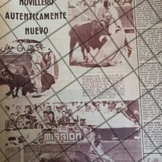 AFICHE ANTIGUO EL TORERO JORGE LUIS BERNAL 1954 2