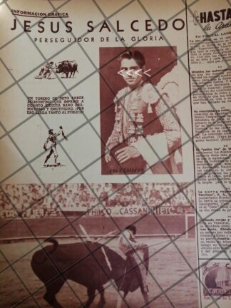 AFICHE ANTIGUO INICIOS DEL TORERO JESUS SALCEDO 1954