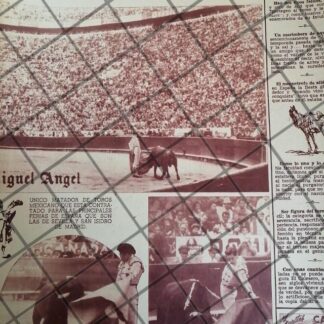 AFICHE ANTIGUO TORERO MIGUEL ANGEL GARCIA 1954