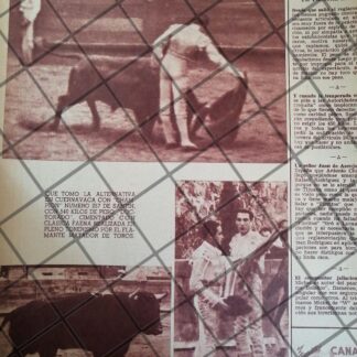 AFICHE ANTIGUO TORERO RAFAEL DE PORTUGUEZ TOMA ALTERNATIVA