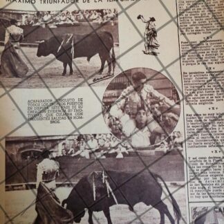 AFICHE ANTIGUO TORERO CESAR GIRON EN MEXICO. 1954