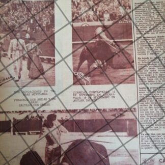 AFICHE ANTIGUO TORERO EDUARDO ANTICH EN MEXICO. 1954