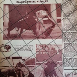 AFICHE ANTIGUO TORERO. NACHO TREVIÑO GARZA 1954 -2