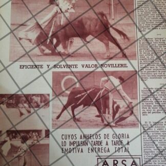 AFICHE ANTIGUO TORERO. EMILIO RODRIGUEZ VELA 1954