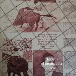 AFICHE ANTIGUO TORERO MEXICANO. MANUEL MARQUEZ 1953