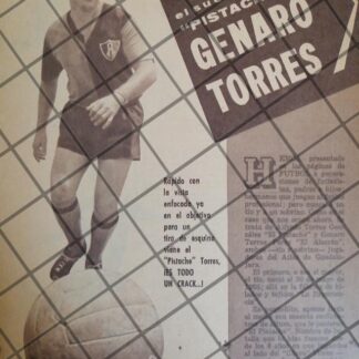 AFICHE RETRO FUTBOLISTA. GENARO TORRES 1963